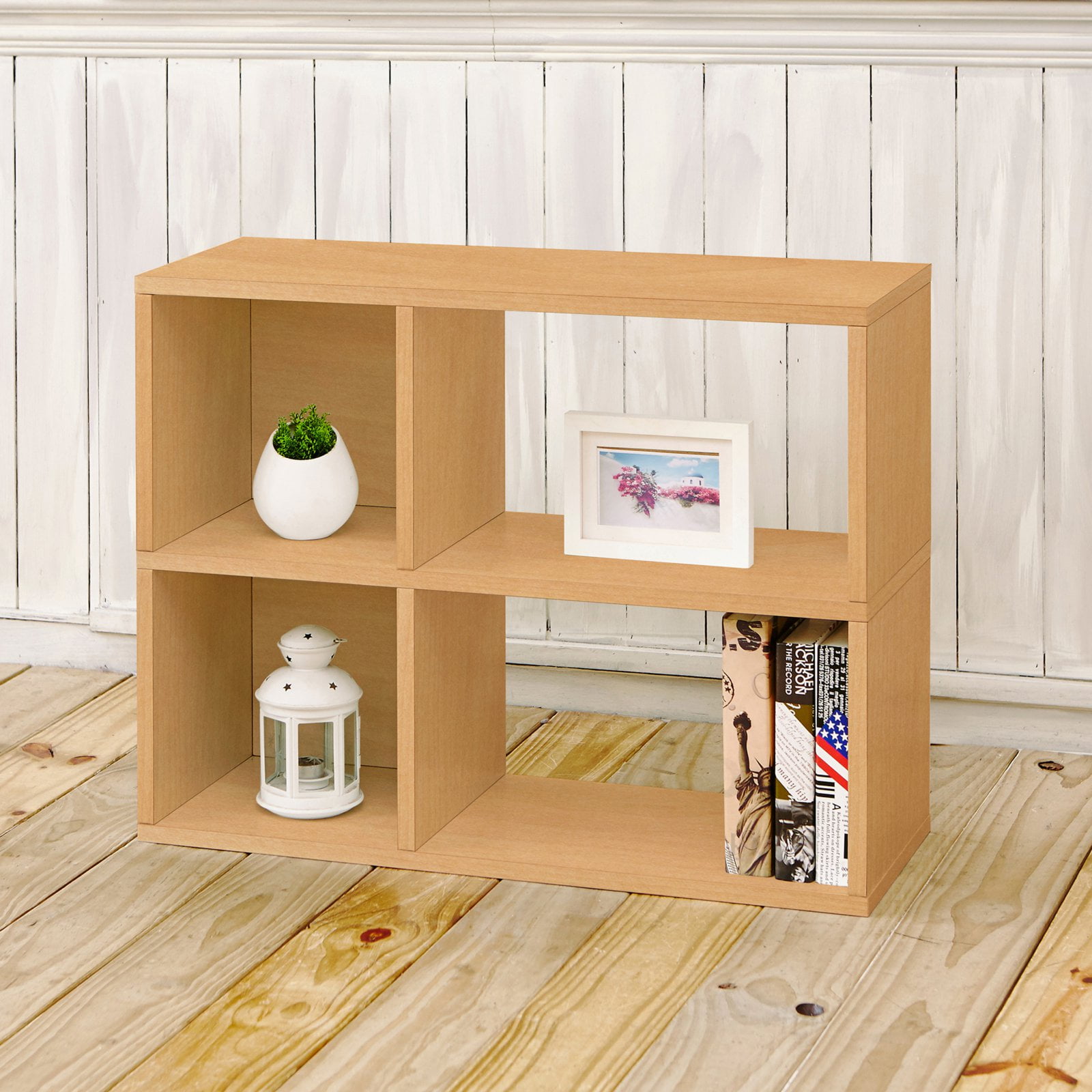 Way Basics Eco 2Shelf Chelsea Bookcase and Cubby Storage, Natural