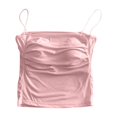 thumbnail image 2 of Tank Top for Women with Built in Bra Women's Solid Color Low-cut With Breast Pad Casual Pink Free Size, 2 of 4