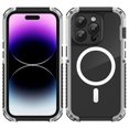 thumbnail image 1 of Y4O For iPhone 14 Pro Max Magnetic Case Aluminum Alloy + Silicone n5e + PC Clear Phone Cover - Silve, 1 of 5