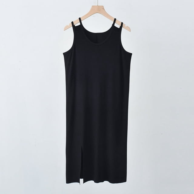 Camisón largo para mujer, informal, holgado, de color liso, con tirantes