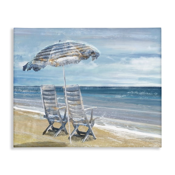 Stupell Industries Tropical Beach Lounge Sea Landscape Canvas Art, 40 x 30, by Main Line Studio
