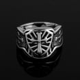 thumbnail image 2 of Mens Crusader Cross Ring Stainless Steel Templar Vintage Geometric Jewelry Durable Statement Accessory for Him, 2 of 4