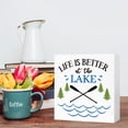 thumbnail image 5 of Zomyto 7"x7" Lake Theme House Decor Wood Box Sign Life is Better at the Lake Wooden Block Sign,Summer Lake House Sign Decor, 5 of 6