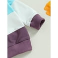 thumbnail image 6 of Bagilaanoe 2PCS Toddler Baby Girl Boy Long Pants Set Contrast Color Long Sleeve Sweatshirt Pullover Tops + Drawstring Sweatpants 6M 12M 18M 24M 3T 4T Kids Casual Sweatsuits, 6 of 8