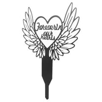 LOLIPPYY Black Metal Graveside Memorial Stake for Cemetery Garden Yard Decoration Outdoor Use