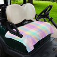 thumbnail image 2 of Golf Cart Seat Covers for 2 Seater,Pink Blue Microfiber Cart Seat Towel Blanket,Buffalo Plaid Checker Modern Gingham Lattice Absorbent Breathable NonSlip Bench Seats Protector for Golf Course 51"x31", 2 of 9