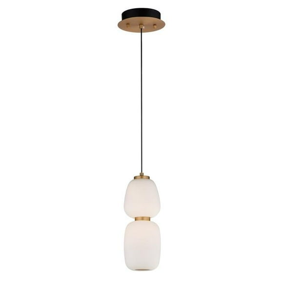 ET2 Lighting E25066-92BKGLD 13 in. Soji LED 2-Light Pendant - Black & Gold