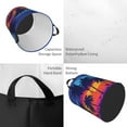 thumbnail image 4 of Balery Beach with Palm Trees Round Laundry Basket with Handles Waterproof Freestanding Laundry Hamper for Clothes Toys in the Dorm and Family-Medium, 4 of 8