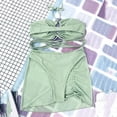 thumbnail image 6 of JoveMarine Women's Sexy Tie-Front Bikini Set Hollow Open Back Two-Piece Swimsuit with Side Ties for Summer Vacation and Beach Pool Party Mint Green S, 6 of 7