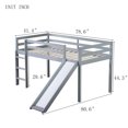thumbnail image 6 of Leumius Twin Low Loft Bed with Slide, Ladder, Safety Guardrails, Rubber Wood Twin Loft Bed for Boys Girls Grey, 6 of 9