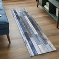 thumbnail image 3 of 2'x6' Rug Runners for Hallways Kitchen, Blue Brown Farmhouse Non Slip Entryway Beside Floor Carpet Runner, Vintage Wooden Country Washable Laundry Room Bedroom Throw Rugs Mat for Family Pet, 3 of 8