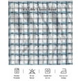 thumbnail image 5 of Blue Plaid Wrap Around Bed Skirts for California King Bed 18" Drop,Bed Skirt with Adjustable Elastic Belt Dust Ruffle Bed Valance for Bedroom Hotel Watercolor Checkered Blue Ombre Bed Frame Cover, 5 of 7
