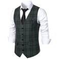 thumbnail image 3 of IROINNID Mens Suit Vest Formal Single Breasted Sleeveless Classic Waistcoat Button Dress Suit Vest,Green, 3 of 4
