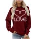 thumbnail image 1 of Xuyuer Women Valentine Shirts Love Heart Graphic Long Sleeve Tshirt Casual Valentines Day Gift Round-neck Tops, 1 of 5