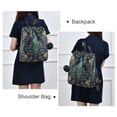 thumbnail image 4 of FORMRS Women's Travel Backpack Purse Anti-Theft Hidden Pockets Casual Shoulder Bag, Navy Blue Peacock Pattern, 4 of 7