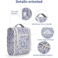 thumbnail image 6 of WANDF Hanging Toiletry Bag for Women,Travel Size for Toiletry,Water-Resistant Dopp Kit Cosmetic Organizer with Hook, Makeup Bag for Travel,Business Trip,Bathroom(Blue Leaf), 6 of 10