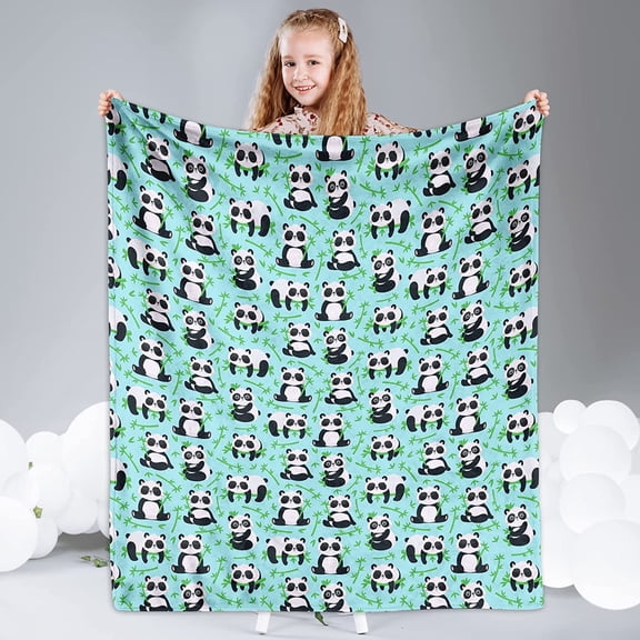 Panda Gifts, Panda Throw Blanket (40"x50") Lightweight Flannel Fleece Panda Throw Blanket for Bedroom Living Rooms Sofa Couch