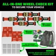 thumbnail image 5 of Rhino USA Wheel Chock Tie Down Kit (4,500lb Break Strength) 4 Tire Ratchet Straps (8) Chocks - Red, 5 of 7