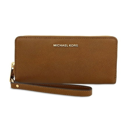 Michael Kors Jet Set Travel Leather Continental Wristlet - Brown - 32S5GTVE9L-230