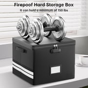 Fireproof Document Box,Blacksmith 13 inch Fireproof Safe Box for File Documents with Lock and Pocket,Fireproof File Box for Important Documents,Passports,Laptop,Black