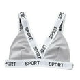 thumbnail image 4 of GTEYOIJN Grey Women's Cross Back Sports Bra Yoga Bras for Women No Padding With Adjustable Back Hooks V-Neck Basic Wireless Racerback Bra Low Support Workout Sports Bra, 4 of 5