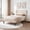 Beige, variant on edx Upholstered Full Bed Frame with Height-Adjustable Headboard and Crystal Buckle Accents, Beige