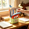 thumbnail image 1 of Cute Pencil Case For Kids Large Capacity Standing Pen Pouch With Multiple Pockets Portable Pencil Bag For School Students Girls Boys, 1 of 6