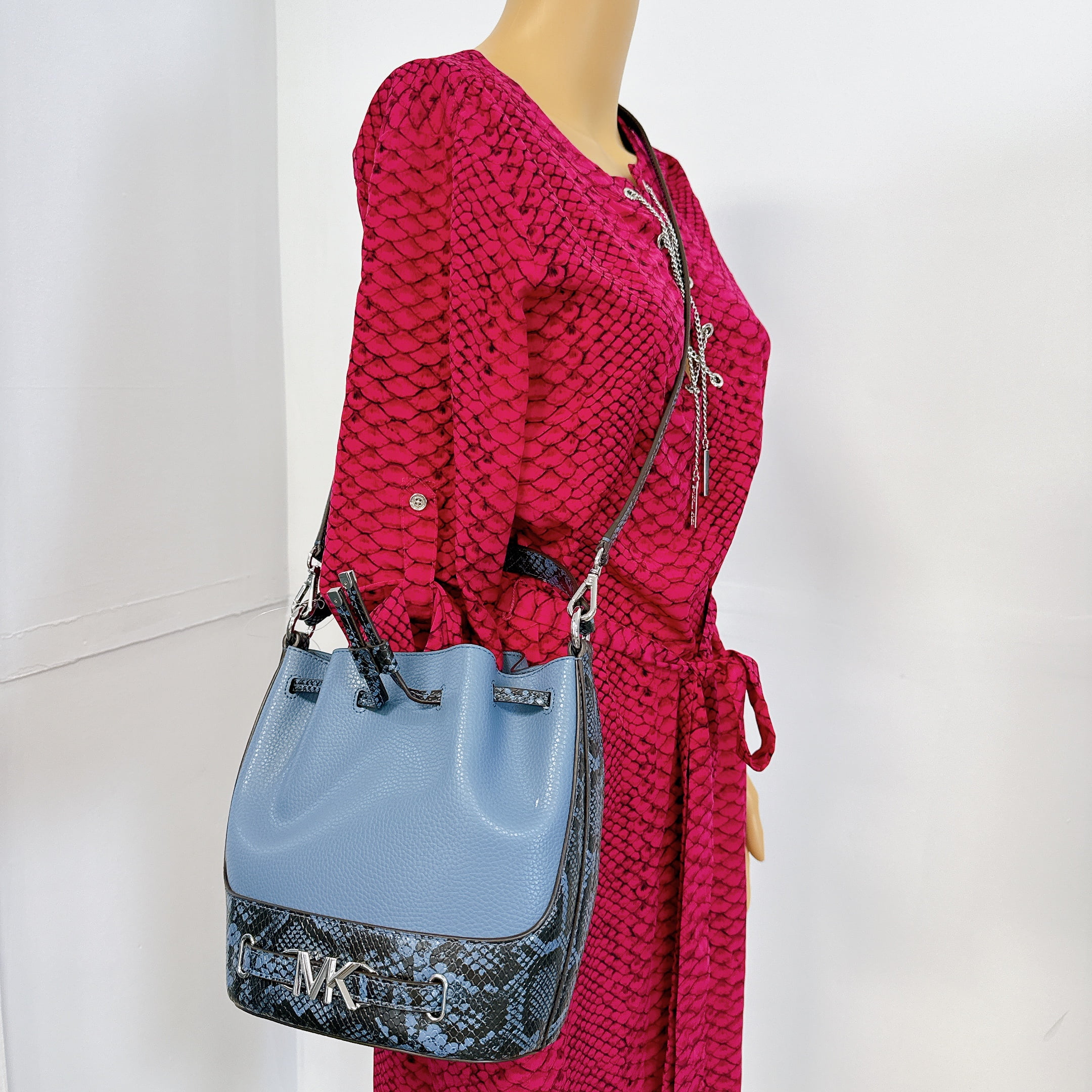 Michael Kors 35S4S6RM6U Reed Medium Leather Belted Bucket  