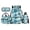 Blue Cherry Blossom, variant on HUIACONG Large School Backpack Pink Animal Paw 17 Inch 4-Piece Set Lunch Bag, Pencil Case & Water Bottle Sleeve, Padded Shoulder Straps, for Ages 5-9