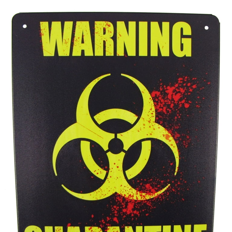 Metal Warning Quarantine Area Wall Sign Biohazard Man Cave Birthday Party Decor Metal Warning Quarantine Area Wall Sign Biohazard Man Cave Birthday Party Decor