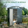 thumbnail image 6 of 5x3FT Outdoor Metal Storage Shed with Lockable Doors and Frame Floor for Garden, Backyard, Swimming Pool, Patio Utility and Tool Storage, 6 of 7