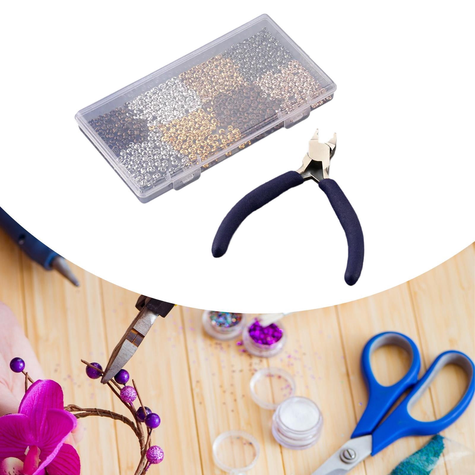 Milageto 800 Pieces Crimp Beads Covers, 3mm Crimping Beads, Tube Crimp Beads with Pilers,