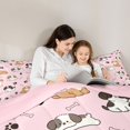 thumbnail image 4 of Manfei Kawaii Dog Twin Comforter Sets, Puppy Paw Print Bedding Set, Pink, Pink Reversible, 2pcs, 1 Comforter and 1 Pillowcase, 4 of 7