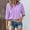 Purple, variant on TODOZO Womens Cotton Button Down Shirt Rolled Cuffed 3/4 Sleeve Blouse Ladies Summer Casual V Neck Beach Cotton Tops Casual Plain Tshirt Work Tops Shirts for Women Trendy Summer Black L