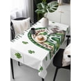 thumbnail image 2 of Saint Patrick's Day Rectangle Tablecloth, Green Shamrock Leaves Spring Lucky Waterproof & StainResistant Tablecloth, Washable Oil-proof Table Cover for Dining/Party/Wedding/Camping/Buffet 60x120 In, 2 of 9