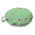 thumbnail image 1 of Bees Round Floor Cushion with Handle, Rhythmic Flying Insects Flowers and Leaves in Pastel Colors Doodle Print, Pillow for Living Room & Dorms, 18" Round, Pale Green Earth Yellow, by Ambesonne, 1 of 4