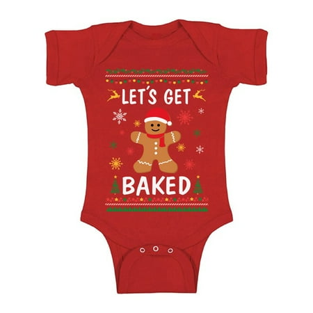 

Awkward Styles Ugly Christmas Baby Outfit Bodysuit Xmas Gingerbread Man Romper