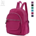thumbnail image 2 of Gustave Small Backpack Purse for Women Stylish Travel School Bags Daypack Nylon Waterproof Shoulder Handbag - Rose Red, 2 of 8