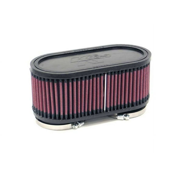 K&N Universal Clamp-On Air Filter: High Performance, Premium, Washable, Replacement Engine Filter: Flange Diameter: 2.375 In, Filter Height: 3 In, Flange Length: 0.625 In, Shape: Oval, RU-2970