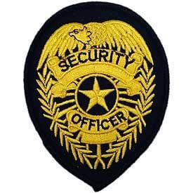 IRON ON PATCH: a NOVELTY MILITARY SEW ON BLACK & YELLOW SHIELD POLICE 