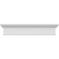 Ekena Millwork 68" Bottom Width x 72" Top Width x 7 1/4"H x 1"P, Craftsman Crosshead with Bottom Trim