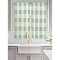 thumbnail image 3 of Sage Green White Buffalo Check Bedroom Curtains 63 Inches length, Farmhouse Plaid Window Treatment Curtain Drapes, Modern Geometric Rod Pocket Curtain Panels for Living Room Kitchen, 42"x63", 2 Panels, 3 of 6