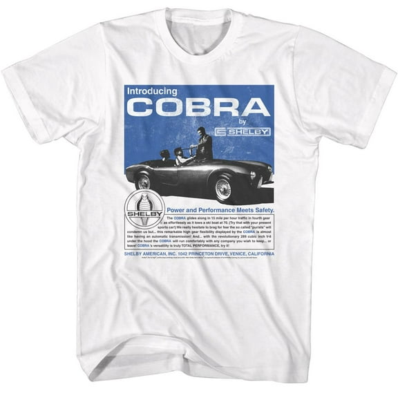 Carroll Shelby 60's Cobra Ad White T-Shirt