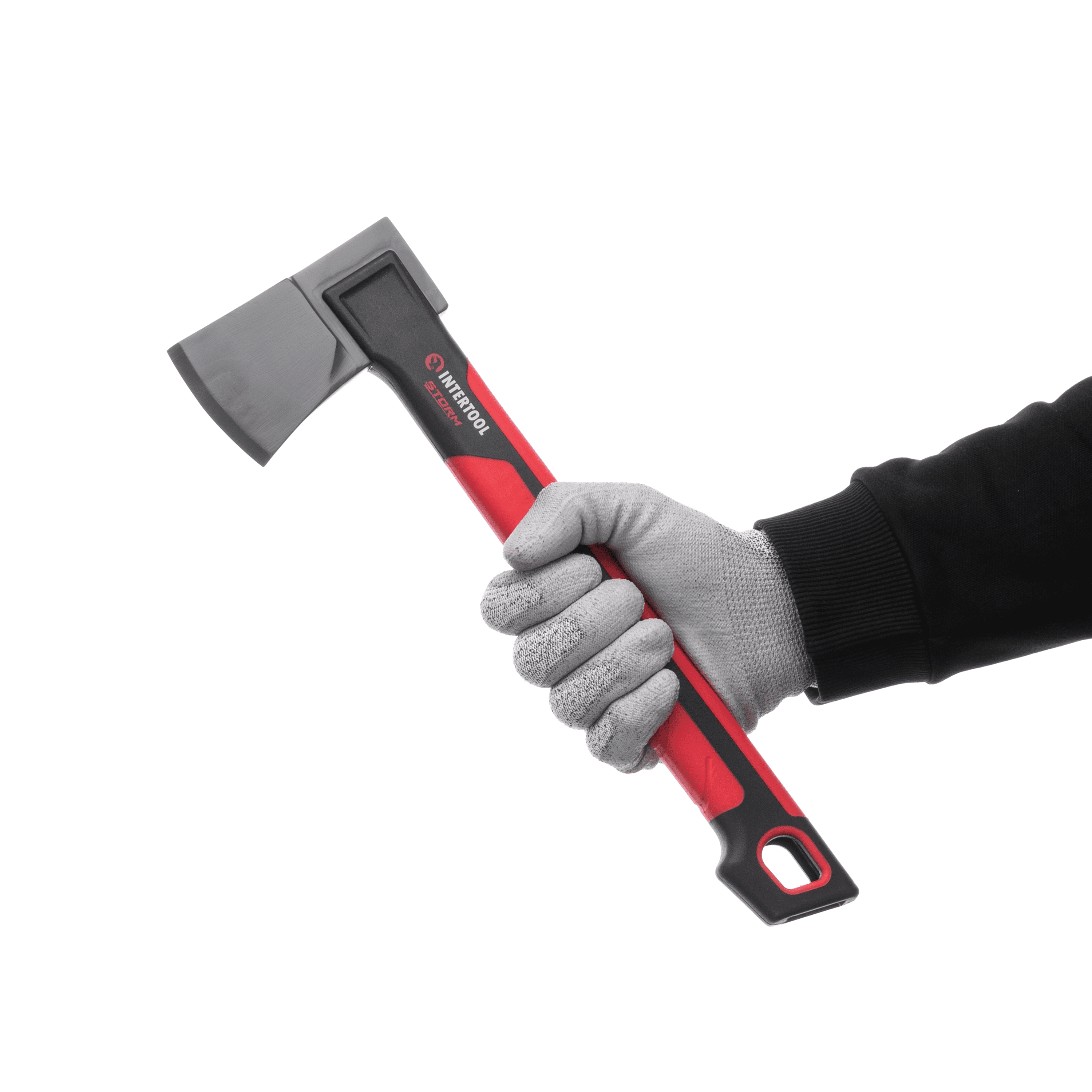 INTERTOOL Premium Hatchet, 14” Camp Axe for Wood Chopping with Shock Absorbing MAX Grip Handle HT08-0291