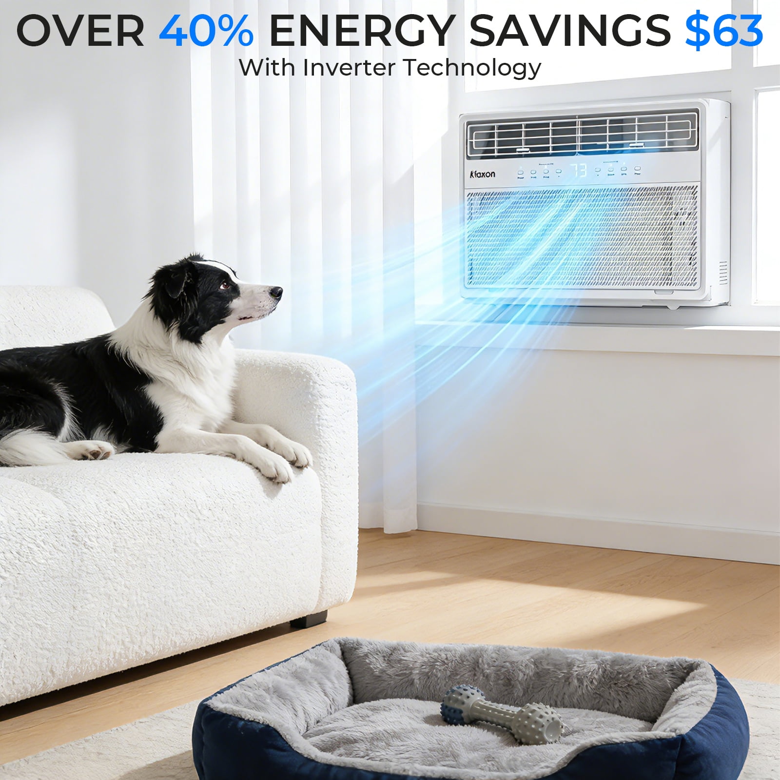 Ktaxon WiFi Enabled 8000BTU inverter Window Air Conditioner With Heater And Remote, White
