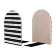 thumbnail image 2 of Naloa Black And White Stripes 2 Pcs Bookend Large Capacity Office Book Ends for Home Office Library School Study Decoration, 2 of 8