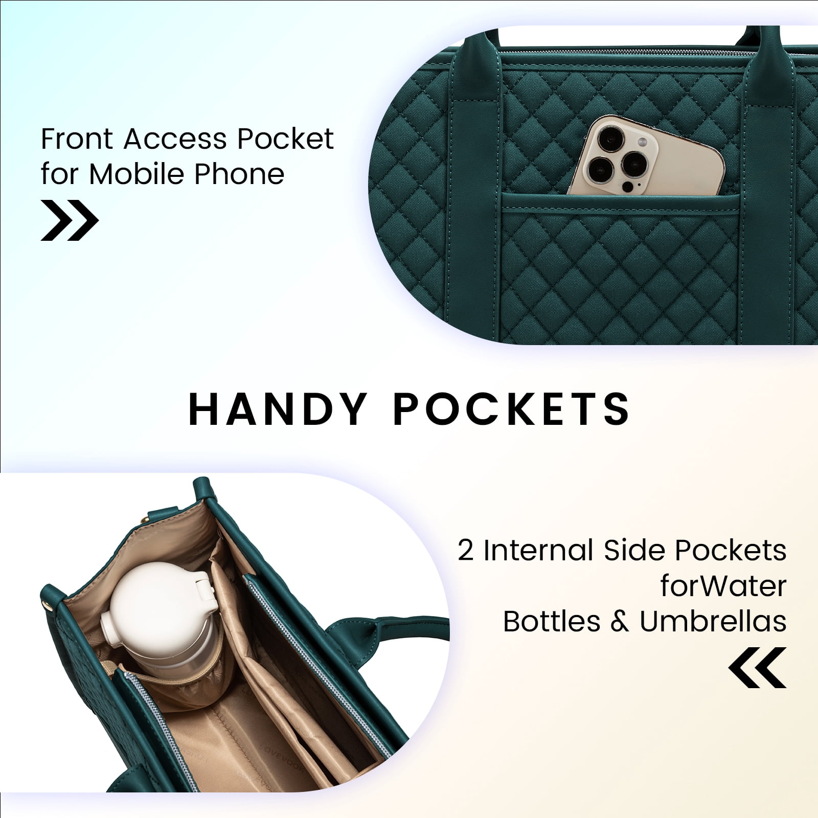 Lovevook Laptop Tote Bag for Women, Canvas Work Bag Fit 15.6" Laptop, Fashion Handbag Shoulder Bag with Clutch Purse for Daily