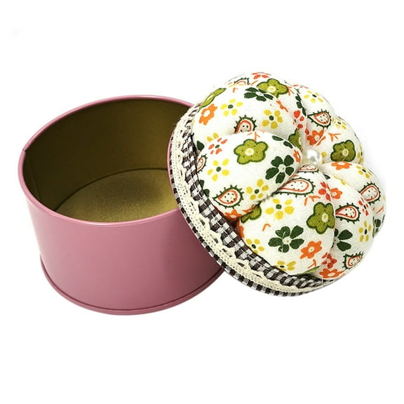 Farfi Needle Cushion Box Soft Multi-use Fabric Creative Flower Pattern Pin Cushion Box for Home (Type 1)