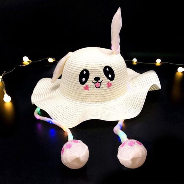 Sombrero De Conejito Con Orejas Móviles Sombrero De Sol De Verano Sombrero De Dibujos Animados Lindo Sombrero De Viaje De Playa Al Aire Libre Gorra De Niños Monstrate AP007462-04