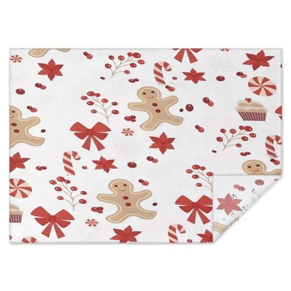 Red Christmas Gingerbread Man Pattern Rectangle Tablecloth 60"x84",Waterproof Polyester Rectangle Table Cloth, Wipeable Spillproof Polyester Tablecloth for Dining, Camping, Indoor and Outdoor